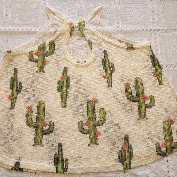 My Beloved Western Cactus Summer Halter Top Size Small - Picture 6 of 6